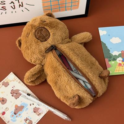 1Pc süße Plüsch Capybara Bleistift Aufbewahrungstasche Cartoon Tier Stift Fall Multifunktions große Kapazität Briefpapier Beutel
