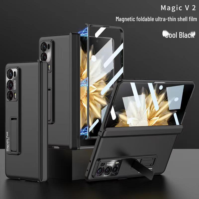 Magnetic Hinge Ultra-Thin Frosted Hard Shell Case for Honor Magic V2 - Stylish with Huawei V2 Bracket