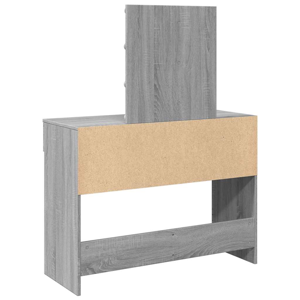 Vidaxl Coiffeuse Avec Éclairage LED, Chêne Sonoma Gris, 100X40X130 Cm