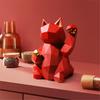 Geometric Lucky Cat Sculpture – Modern Resin Fortune Statue for Home & Office Decor