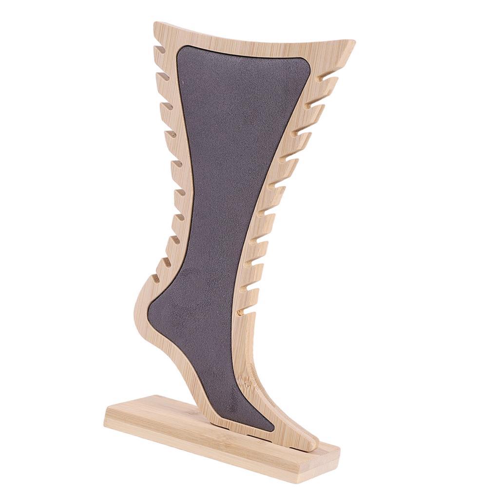 Supporto Espositore per Gioielli in Legno di Bambù Rastrelliera a Forma di Piede per Orecchini Collane Braccialetti Organizer per Accessori