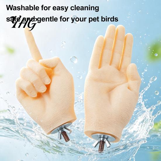 Non-Slip Parrot Perch Hand-Shaped Stand, Cage Mount Bird Rest Platform Perches, Desensitization Interactive Training Toy, Accessories Perches