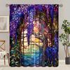 2 Pieces of Wisteria Flower Printed Curtains, Pole Bag Curtains, Home Decoration, Room Decoration