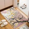 Chinese Style Oil Painting Apricot Blossom Printed Carpet Elegant Retro Style Patterned Door Mat Living Room Bedroom Carpet