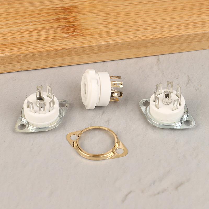 2 Pcs 7Pin B7G Ceramic Vacuum Tube Socket Valve Base For 6Z4/Eaa91/Ec92, Etc. Vintage Audio Amplifier Diy Chassis Mount