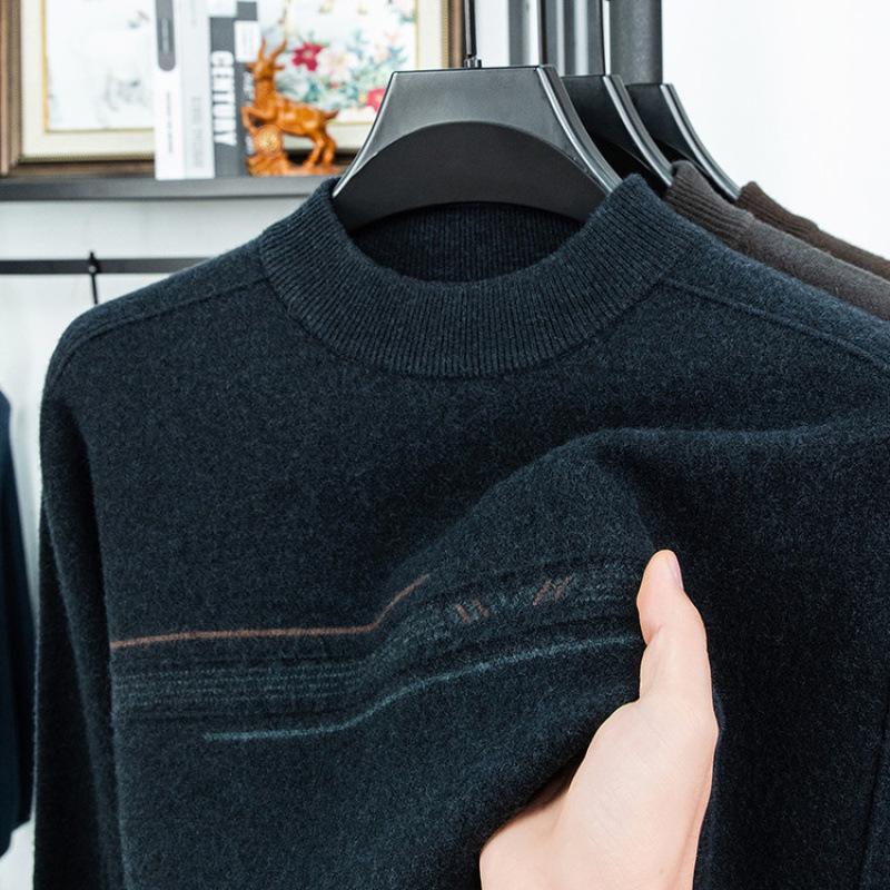 

Hengyuanxiang Men s 100% Wool Round Neck Sweater - 2025 Winter Collection Extra Large (XL)