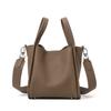 Cowhide Medium Vegetable Basket Bucket  Women's Large-Capacity Clothing Genuine Leather Satchel  Shoulder Crossbody Bag