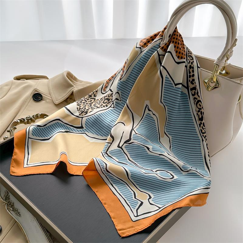 

Квадратный шелковый платок 70*70см Женская повязка на голову Фуляр Подарок Роскошный дизайн Хиджаб Повязка для волос Шейный платок Лента Повязка для волос Модная бандана 70X70cm