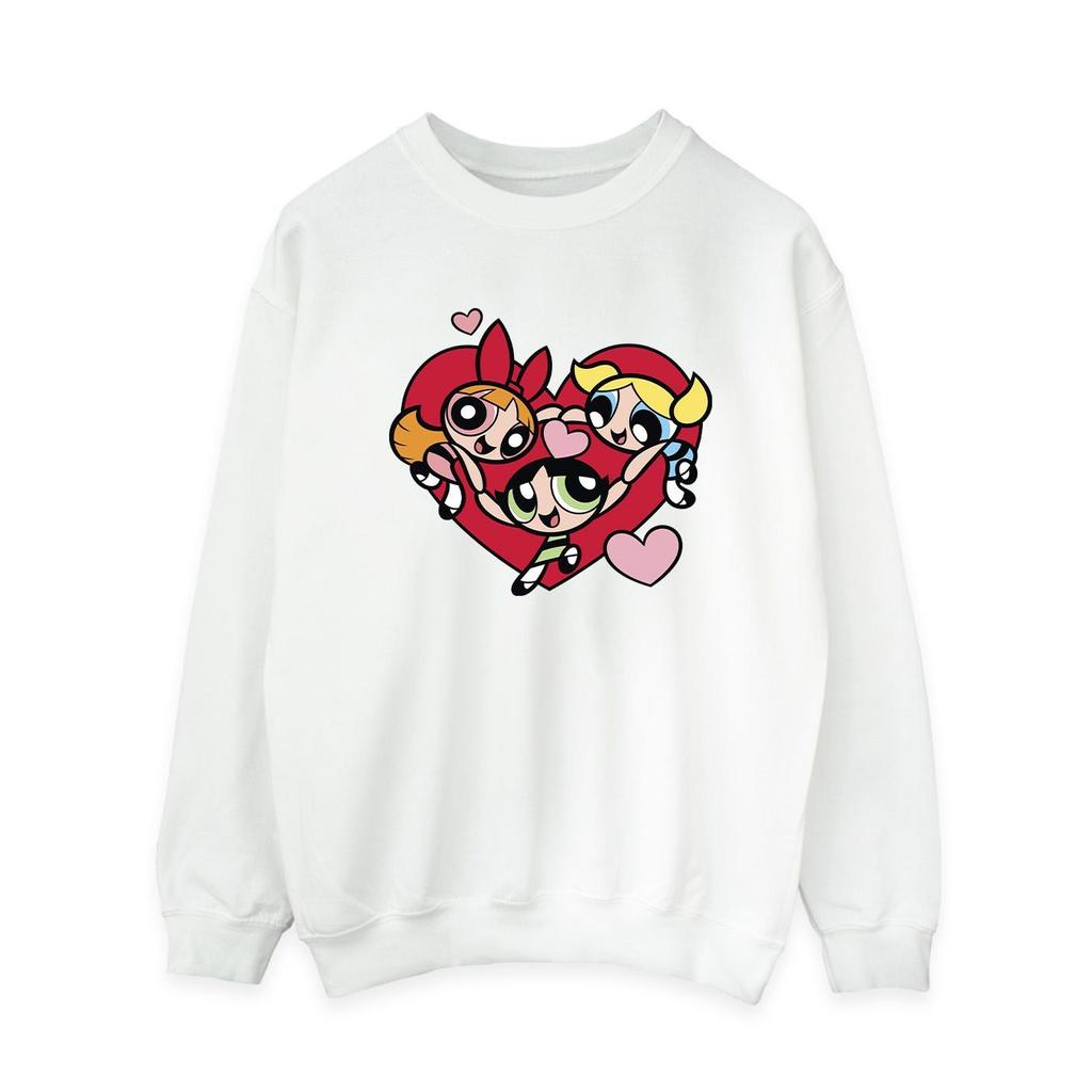 The Powerpuff Girls Womens/Ladies Holding Hands Heart Sweatshirt