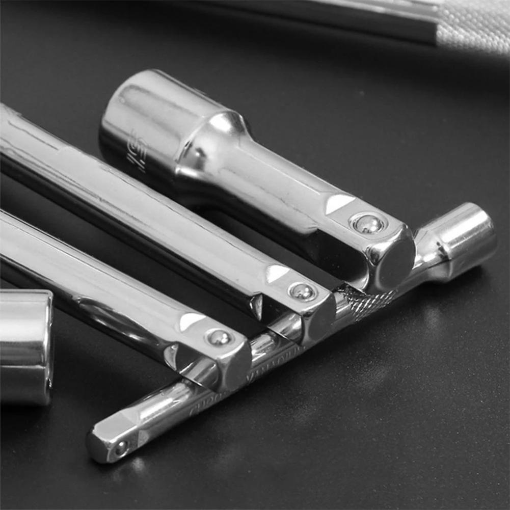 Professional Grade Extension Bar Set 3 Piece Drive Ratchet Socket Extenders