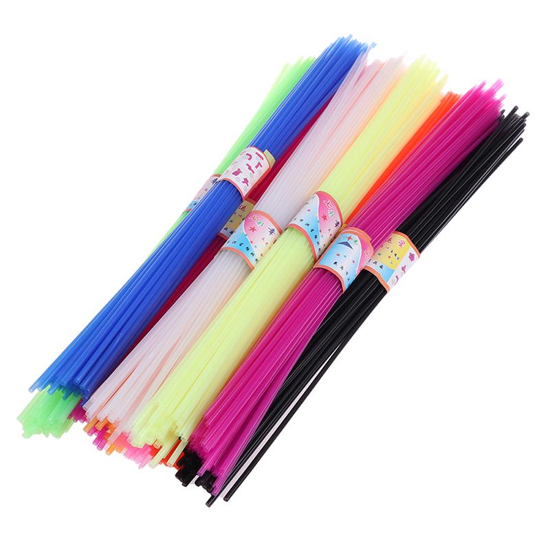 350Pcs Children Diy Folded Star Plastic Straw Lucky Transparent Tube Origami