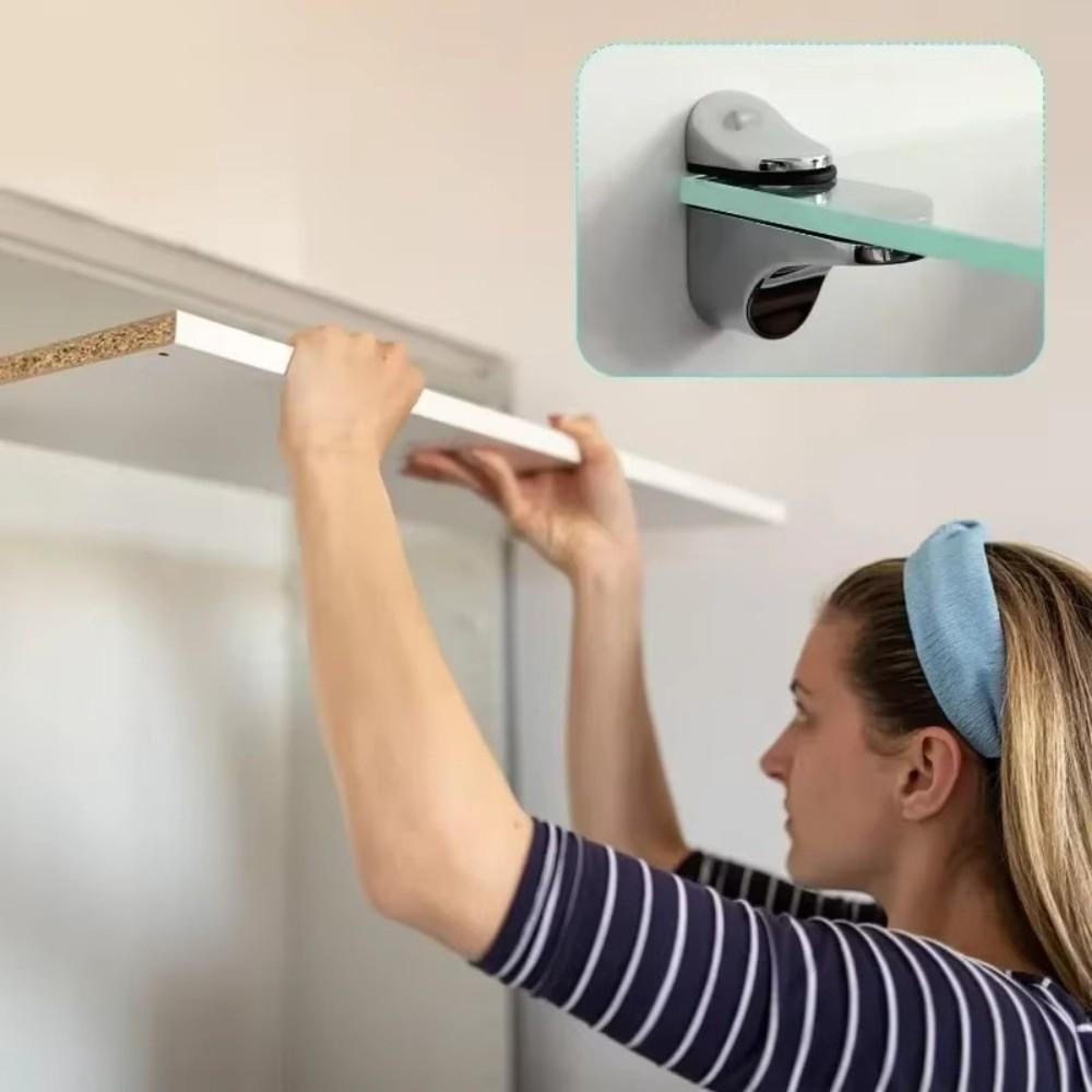 Zinc Alloy Metal Glass Clamps Adjustable 1-22mm Thickness Glass Shelf Brackets Anti-Slip Partition Clamp DIY Installation