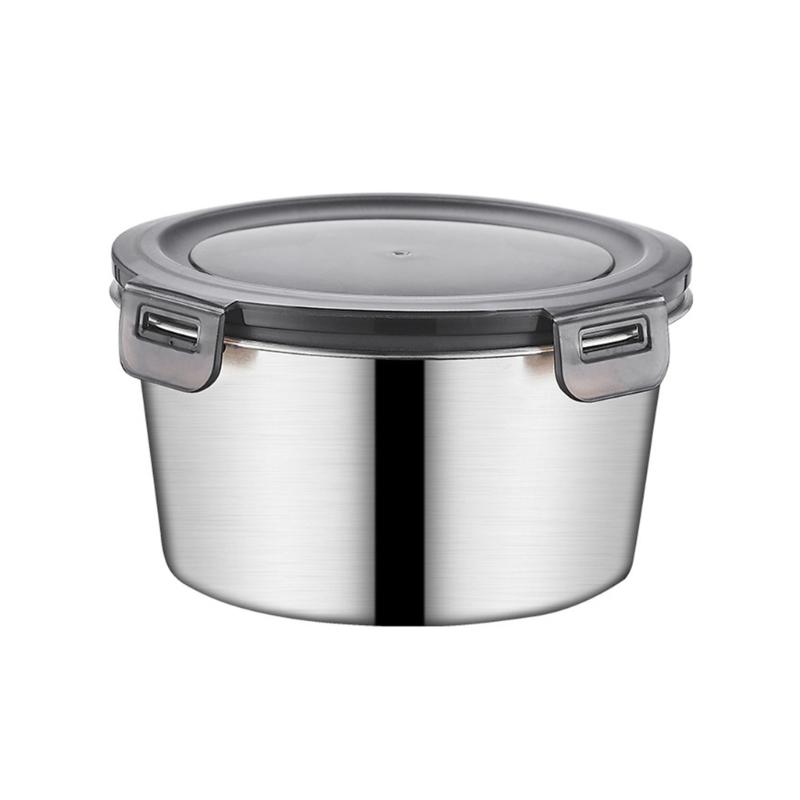 Large Capacity Stainless Steel Food Storage Container Leak Proof Lunch Box with Lid Metal Crisper for Home and Office