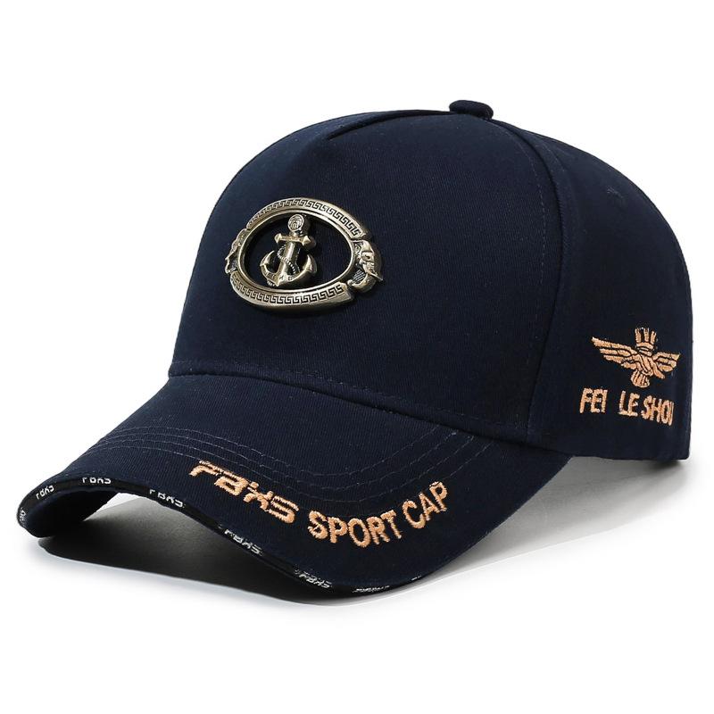 Spring Autumn Men's Baseball Cap Metal Anchor Embroidered Sunshade Cap Men's Outdoor Cap