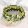 Fashion Boho Multi-Layer Wood Crystal Bead Bracelets for Women Ethnic Style Handmade ElasticBracelet Female Jewelry Accessories