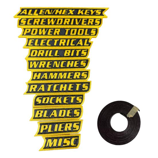 1/10/12Pcs Magnetic Toolbox Label Easy To Read Reusable 3D Magnetic Tool Chest Organizer Tag Mini Toolboxes Drawers Marker Organization Label