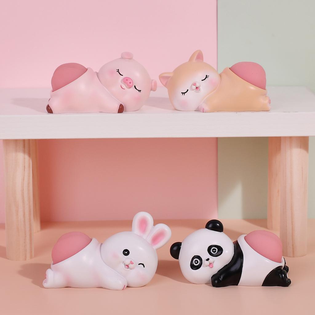 Decorazioni per auto a forma di cartone animato carine e divertenti, decorazioni per bambola Q Bounce Butt Toy Panda Gatto Coniglio Maiale Decorazione Regalo Accessori per interni auto