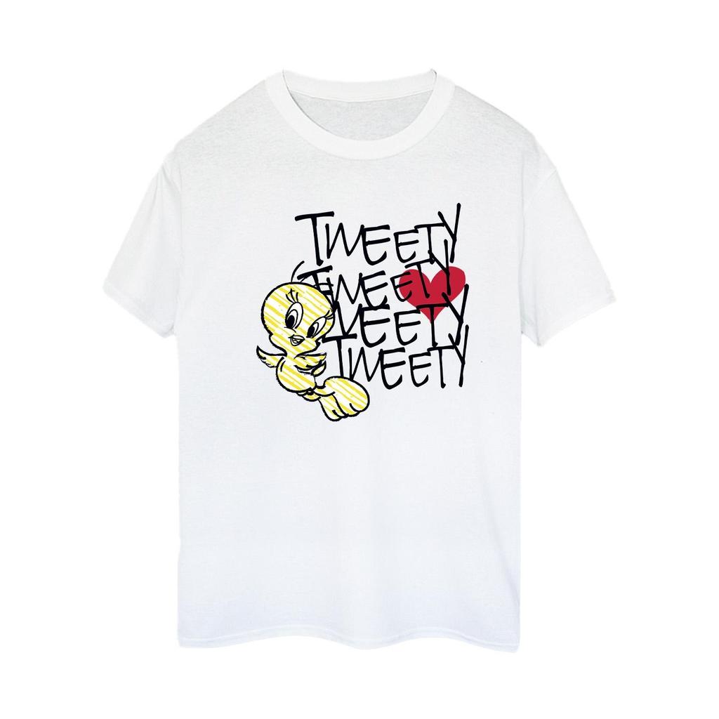 Looney Tunes Womens/Ladies Tweety Love Heart Cotton Boyfriend T-Shirt