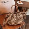 Premium Texture Female Bag All-Match Cross-Body Portable Pleated Bag