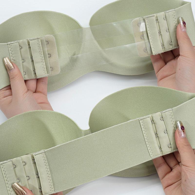 Trägerloser, unsichtbarer BH für Damen, austauschbar, durchsichtige Schnalle, Braletter, Push-Up, halbe Tasse, Tank-Top, sexy Unterwäsche