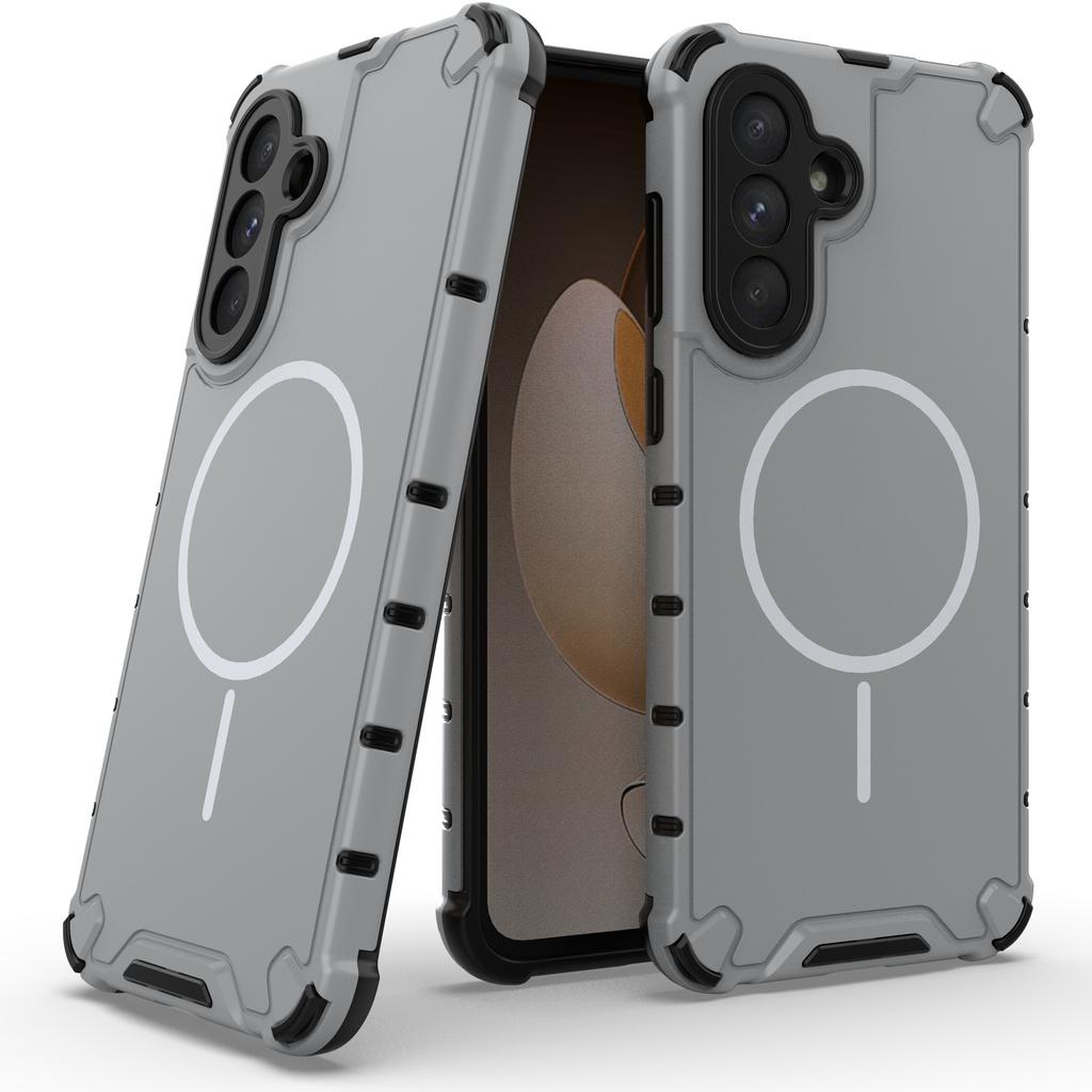 For Samsung Galaxy A36 5G Magnetic Case Corrugated Texture Heat Dissipation TPU+PC Phone Back Cover