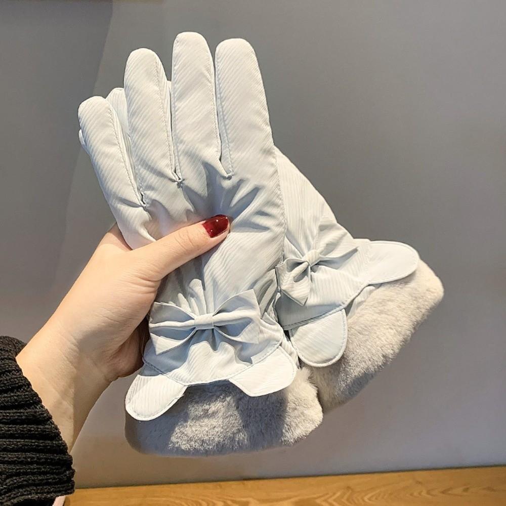 Polyester Fleece Lined Winter Thermal Gloves Waterproof Cold Weather Gloves For Cycling