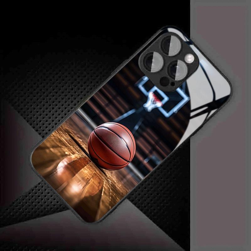 Basketball Gymnasium Tempered Glass Phone Case for iPhone 18 16 15 14 Plus 17 13 12 11 Pro Max 16E 17Air X XR XS MAX 7 8 Cover