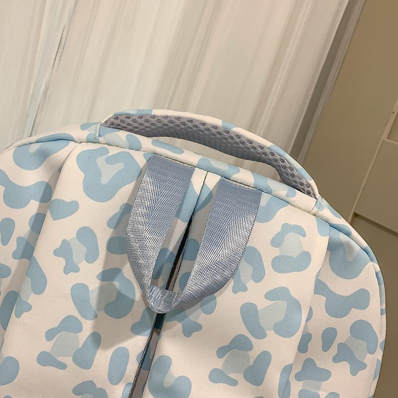 Leopard Print Backpack Junior High School Student Lightweight Schoolbag Girl's Large Capacity Backpack