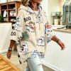 Women's Halloween Print Hooded Sweatshirt Casual Loose Fit Pullover Top