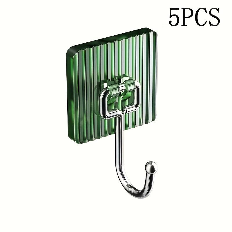 5pcs No-drill Hooks---Traceless Hooks Kitchen Bathroom Bathroom Organization Supplies Super Strong Self-adhesive, Utility Hooks