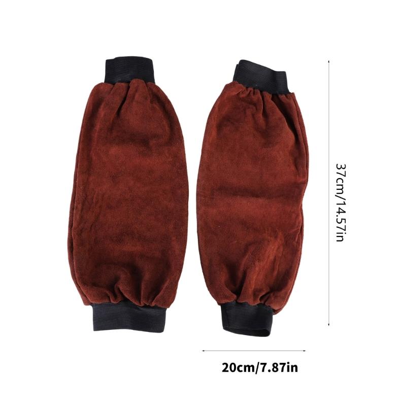 Electric Welding Sleeves Artificial Leather Welder Protective Supplies for Industrial Welding Sleeves with Elastic Cuff