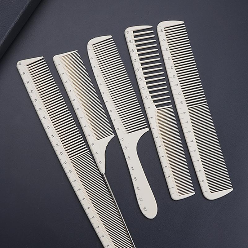 1 Stück Friseurkamm Kunststoff-Skala Laserlineal Haarkamm Professioneller Frisierkamm Bürsten Salon Haarschneide-Stylingwerkzeug