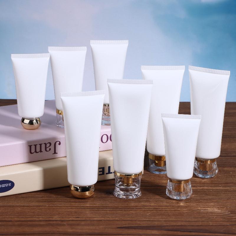 3Pcs 50/100Ml White Empty Cosmetic Squeeze Tubes Travel Dispensing Tubes Refillable Containers For Lotion Cream Facial Cleaner