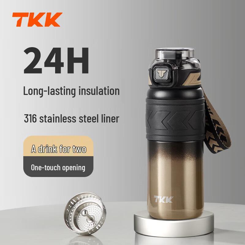 TKK Maiyue 316 SS Pop-up Lid Thermos with Tea Infuser, 500ml