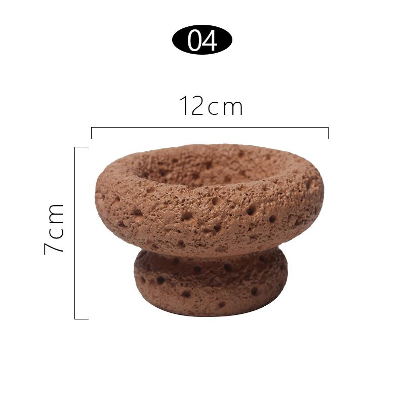 Cement Mini Flowerpot Imitation Volcanic Stone Candle Container Personality Textured Cactus Green Plant  Bonsai Flower Pot
