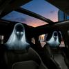 4-pack of Spooky Ghost Bride Headrest Covers with Mysterious Glowing Eyes Car Interior Accessories Washable