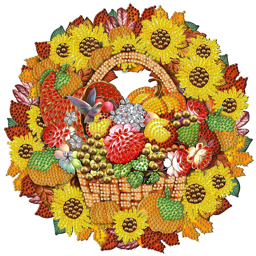 30*30cm 5D DIY Partial Special Shaped Drill Diamond Painting Wreath Kit Decoration  Drill Diamond Embroidery Crafts Wall Decor