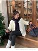 Plus Size Women's Round Neck Cotton Shawl Cardigan with Vertical and Bubble Stripes