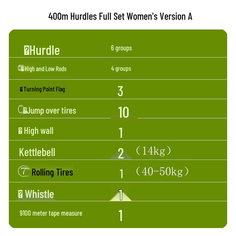 Women s 400M Combined Obstacle Course Training Set with Kettlebells