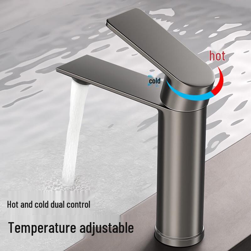 TLXT Elegant Black Bathroom Sink Faucet