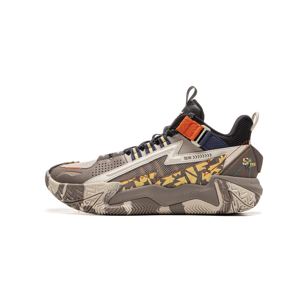Li Ning Kids Basketball Series Versatile Non-Slip Wear-Resistant Rebound Mid-Top Kids Basketball Shoes Kids Sneakers Dusty-Gray YKBU082-3