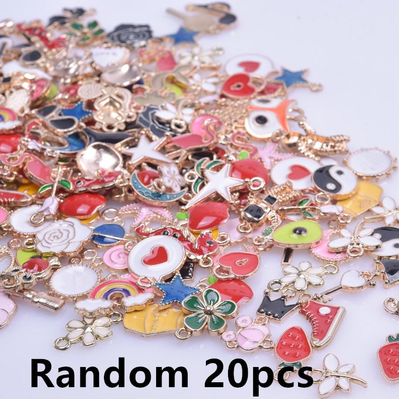 Different Random Mix Enamel Flower Charms For Jewelry Making Supplies Cute Tulip Tulip Rose Flowers Plant Charm Pendant Breloque