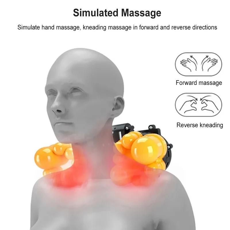 Back Neck Massager Infrared Heating Electric Shoulder Foot Massage Pillow Deep Tissue Kneading For Waist Legs Shoulder Women Men