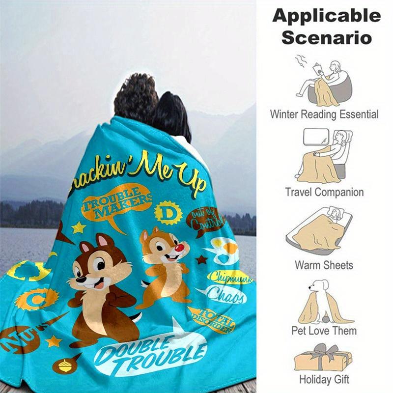 1pc, "Crackin' Me Up: Chip 'n' Dale Trouble Makers Throw Blanket Perfect for Home Decor, Couch Cover, Travel, Camping, Car, Beach, Office