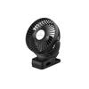ALittleFlower Clip-On Schreibtischventilator, Wiederaufladbarer Ventilator, Leiser Nachttisch-Clip-Ventilator, 4000mAh, 3 Geschwindigkeiten, Schwarz