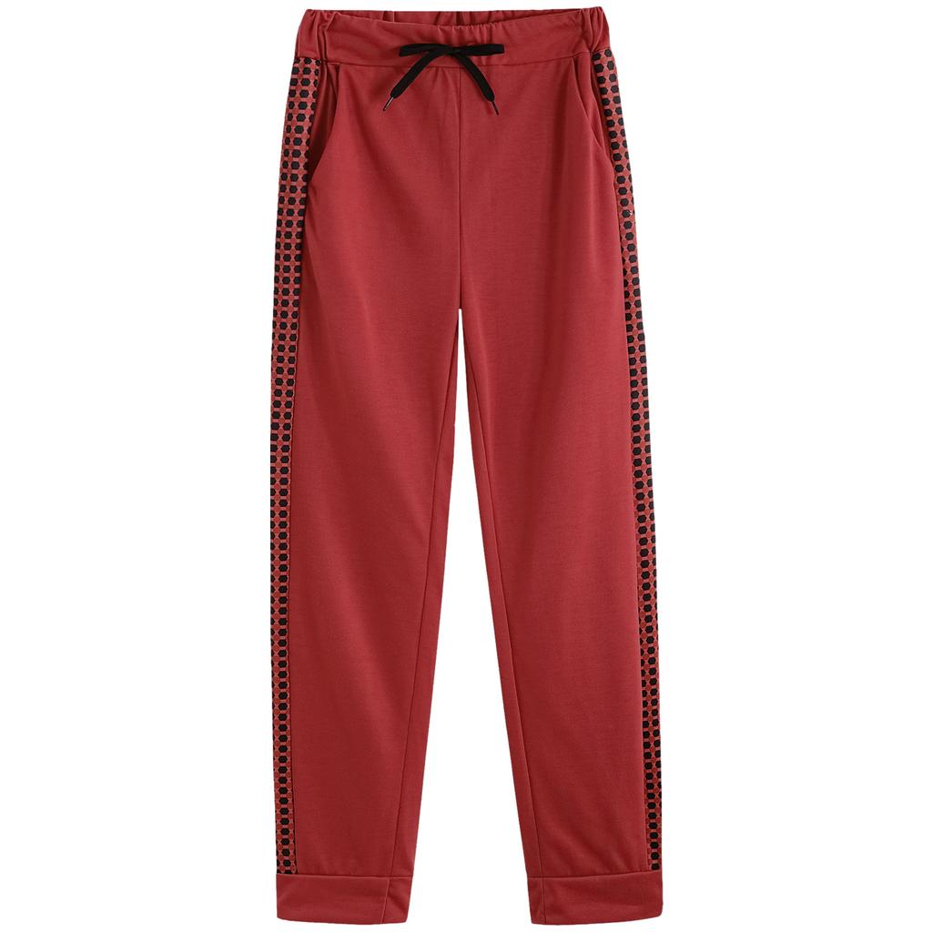 Autumn   Women's Long Sports Leisure Suit - Zipper-Trimmed Patchwork Plaid Set