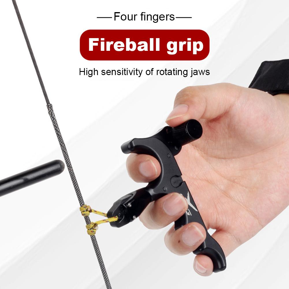 4prstový složený lukový uvolňovač 360° otočný lukostřelecký uvolňovač luku Nastavitelná lukostřelecká pomůcka pro uvolnění Lukostřelecké příslušenství