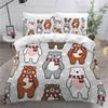 3D Printed Boutique Bedding Set Cartoon Animal 3-Piece Set for Children and Adults Full Size Soft 100% Microfiber Zipper