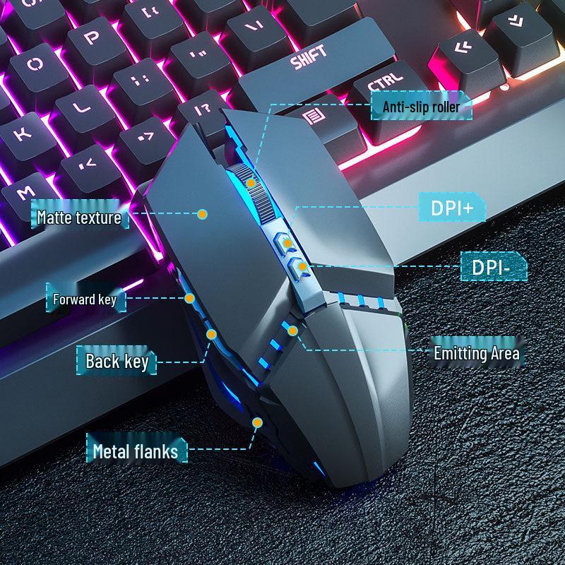 Esports Mechanical-Feel Keyboard, Mouse & Headset Combo for Laptops & Desktops
