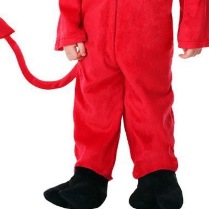 Halloween Children's Costume Night Fork Hooded Red Demon Vampire Performance Costume Cute Little Demon Bat Performance Costume